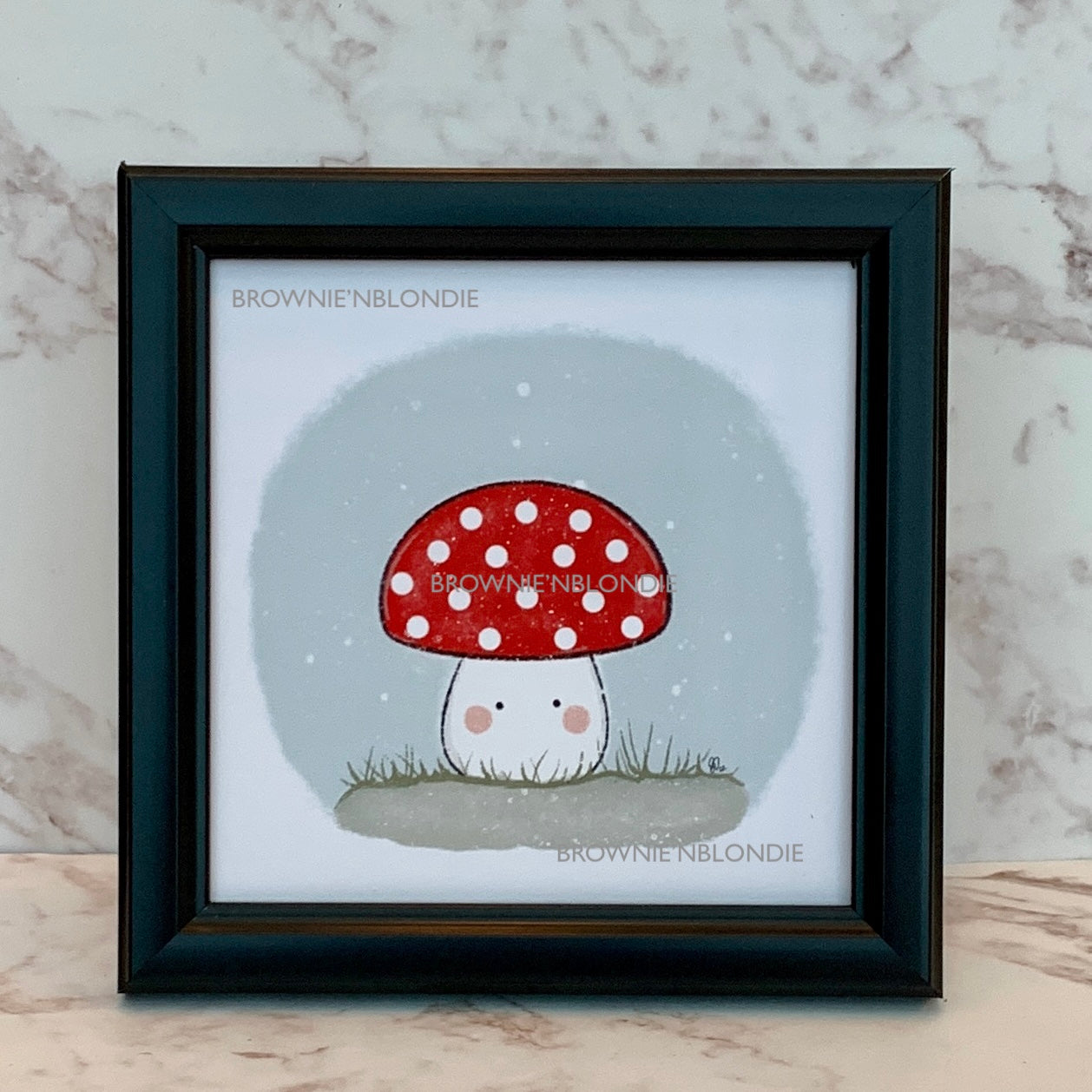 Framed Art Print - Cute Mushroom