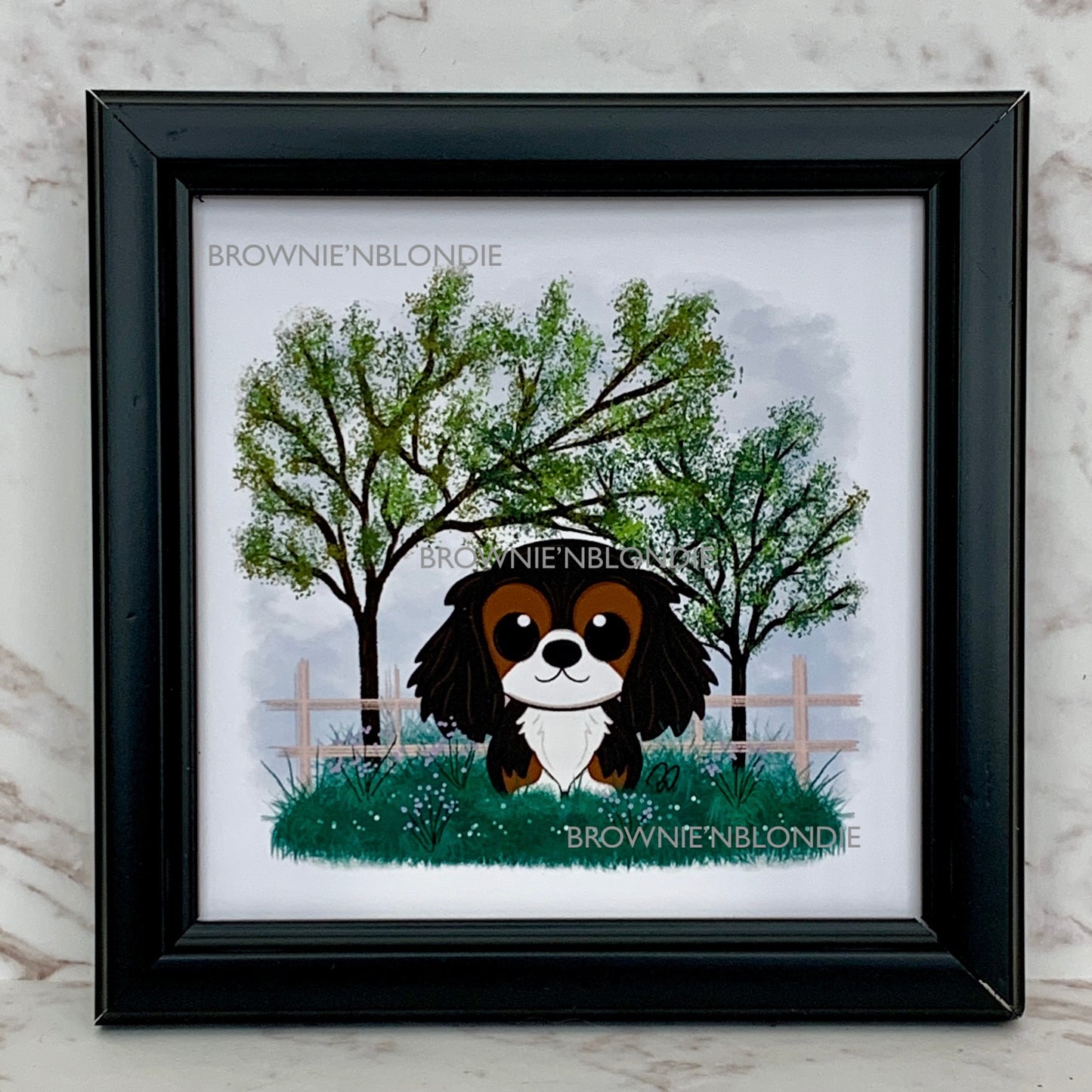 Framed Art Print - Cavalier King Charles Spaniel
