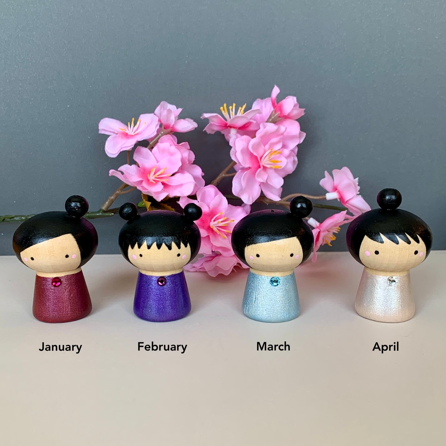 Mini Kokeshi Dolls - Birthstone