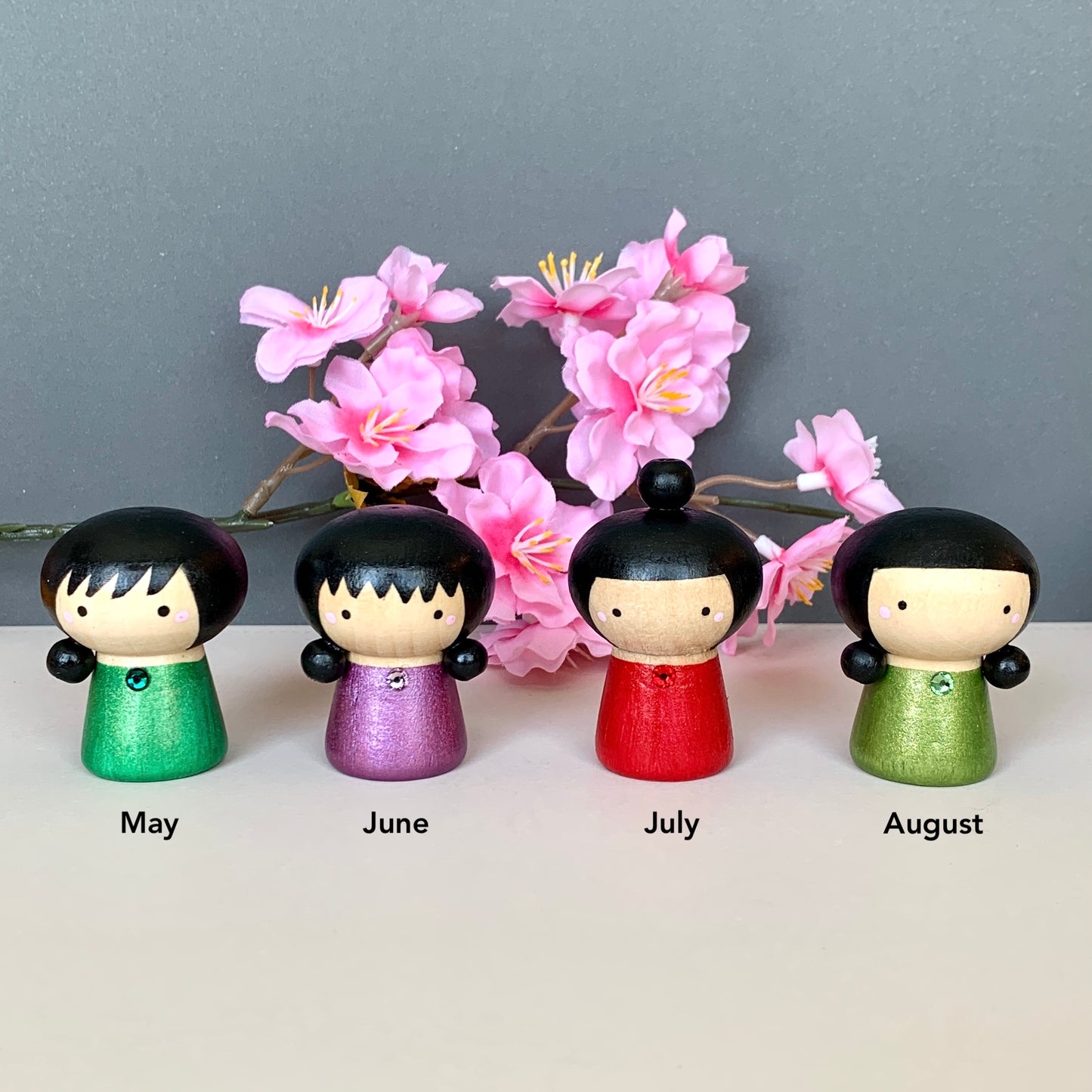 Mini Kokeshi Dolls - Birthstone