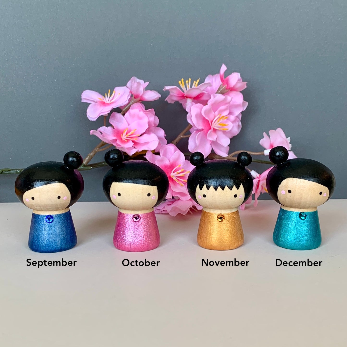 Mini Kokeshi Dolls - Birthstone