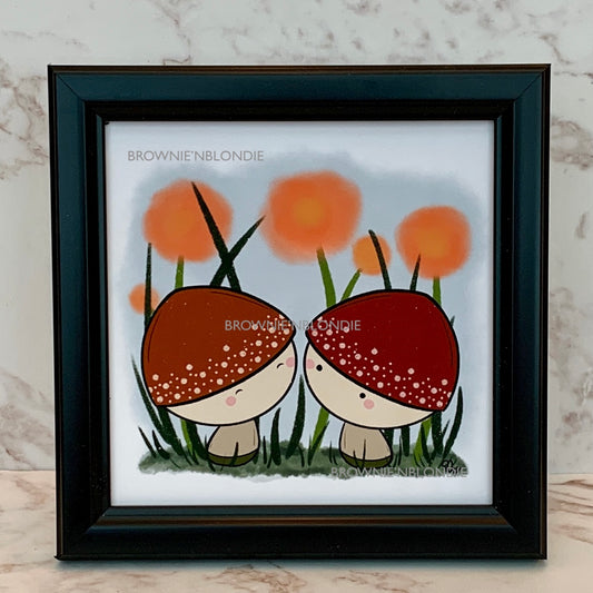 Framed Art Print - Mushroom Gnomes