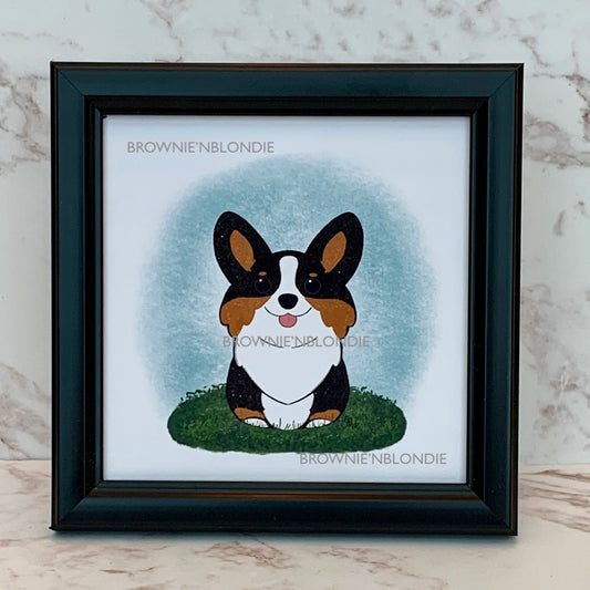 Framed Art Print - Corgi