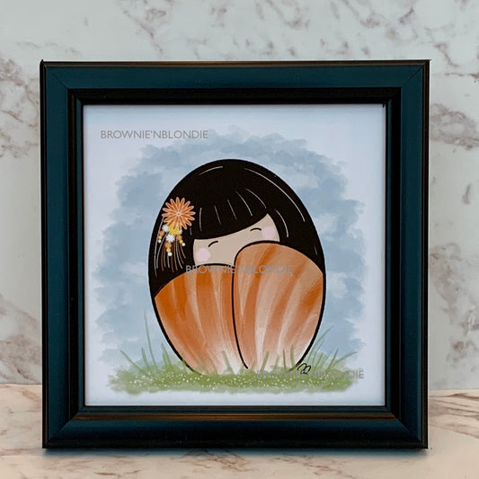 Framed Art Print - Coral Kimono