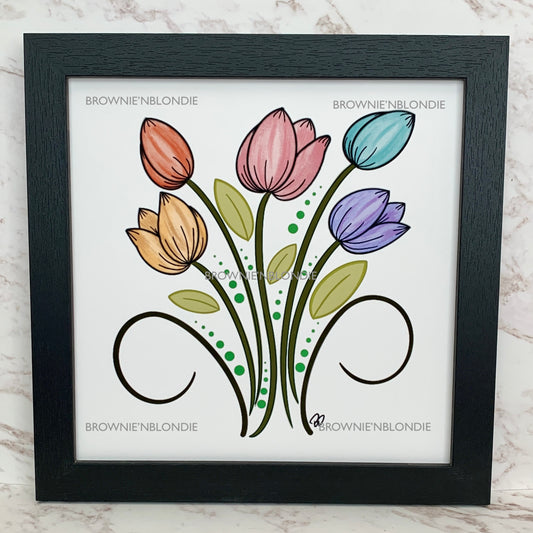 Framed Art Print -  Tulip Bouquet