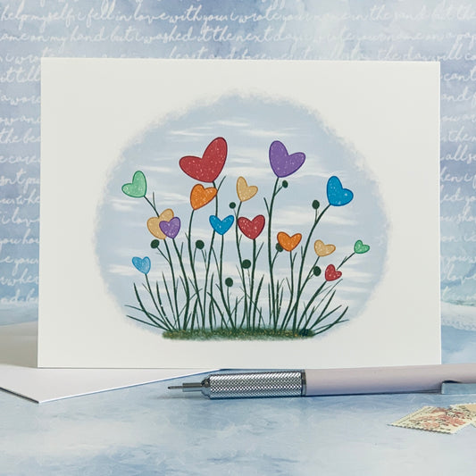 Rainbow Heart Flowers