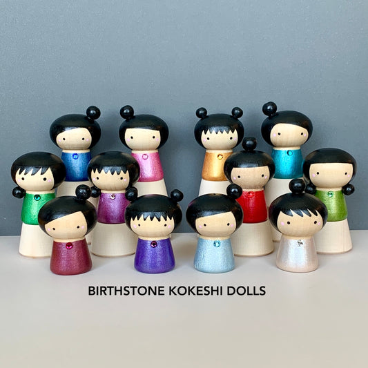 Mini Kokeshi Dolls - Birthstone
