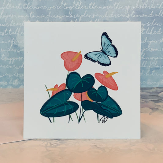 Note Card - Blue Butterfly