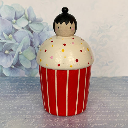 Kokeshi Doll Pin Cushion (Cupcake Style)