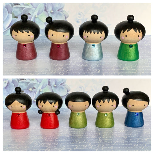 Mini Kokeshi Dolls - Birthstone