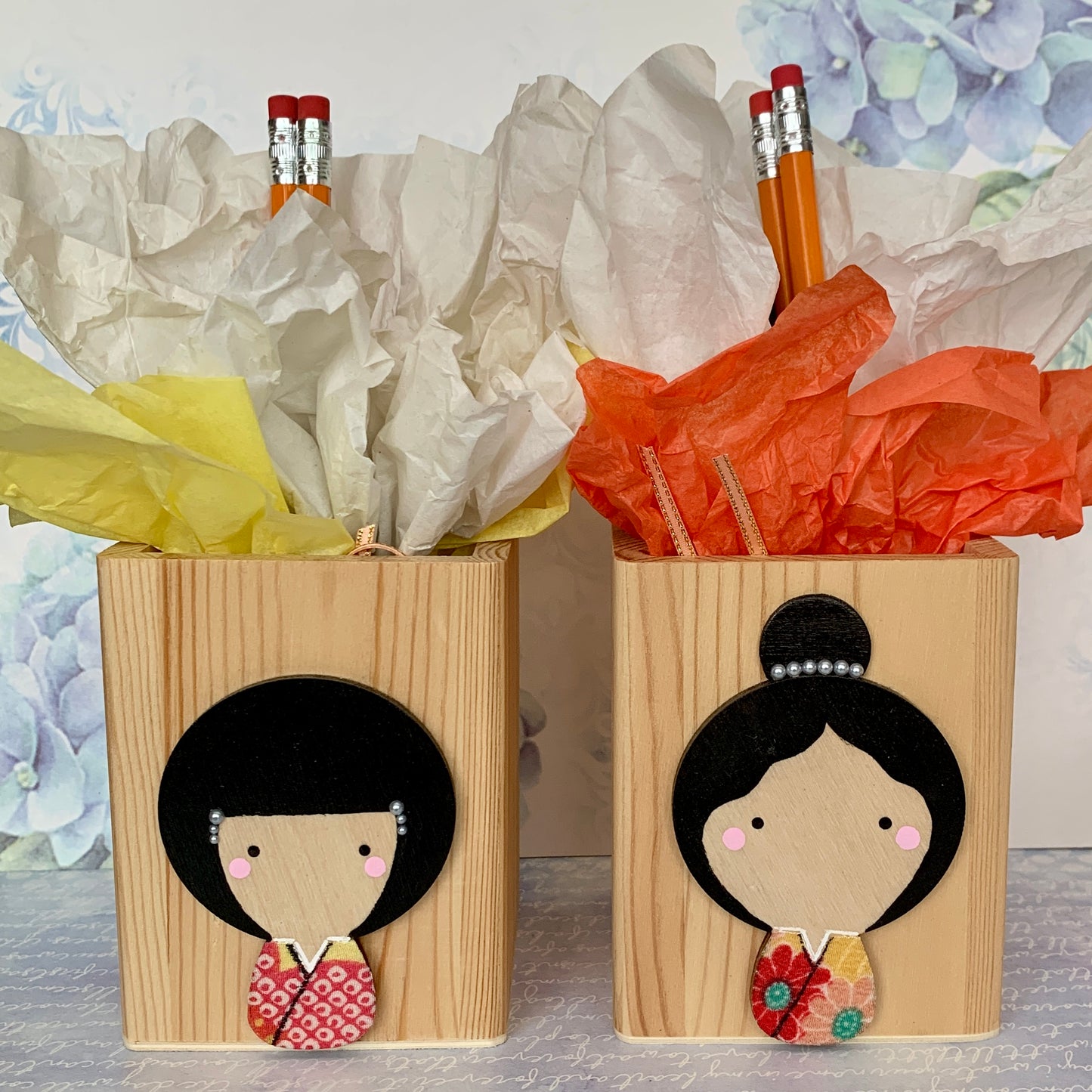 Wooden Pencil Holders (Kokeshi)