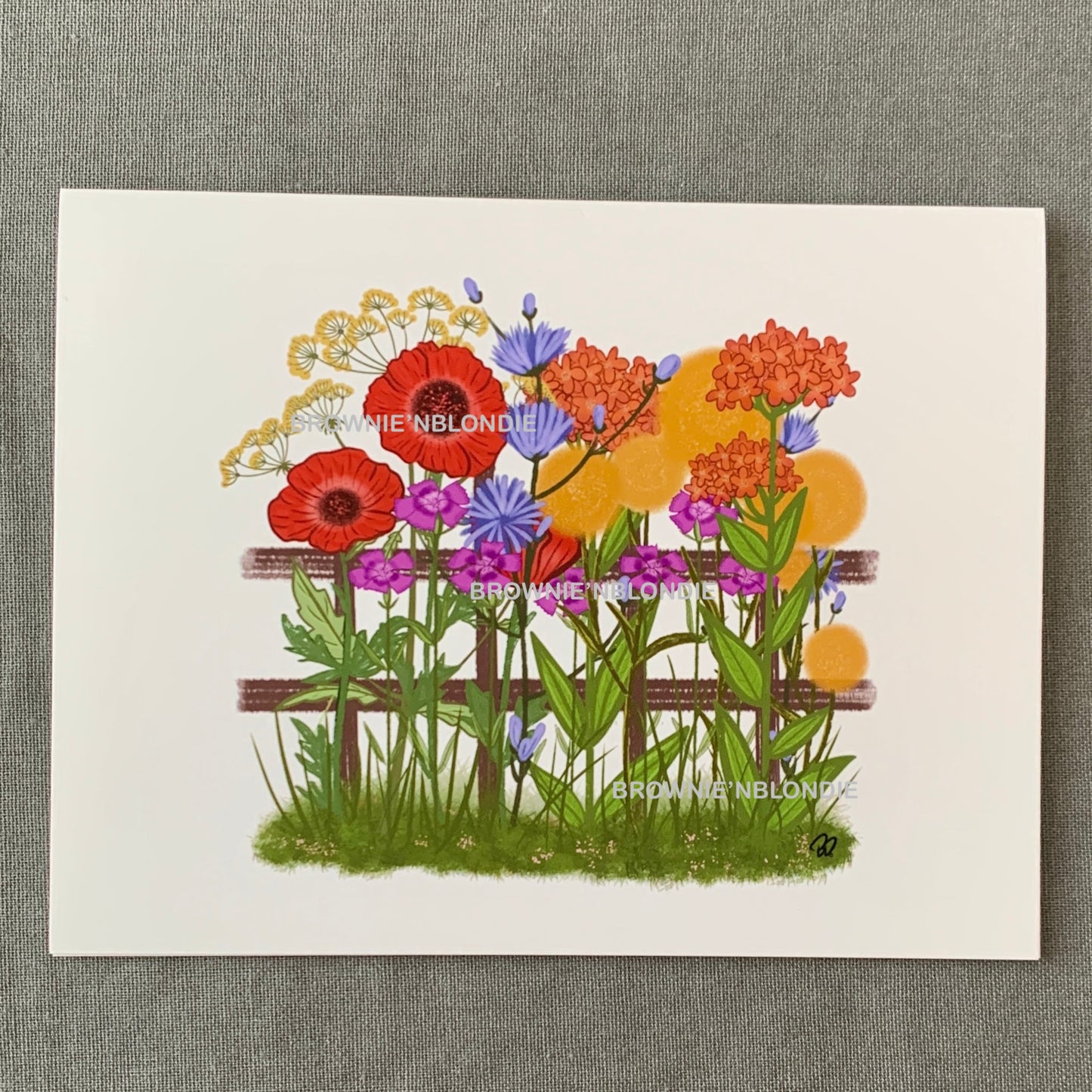 Flowers by the fence