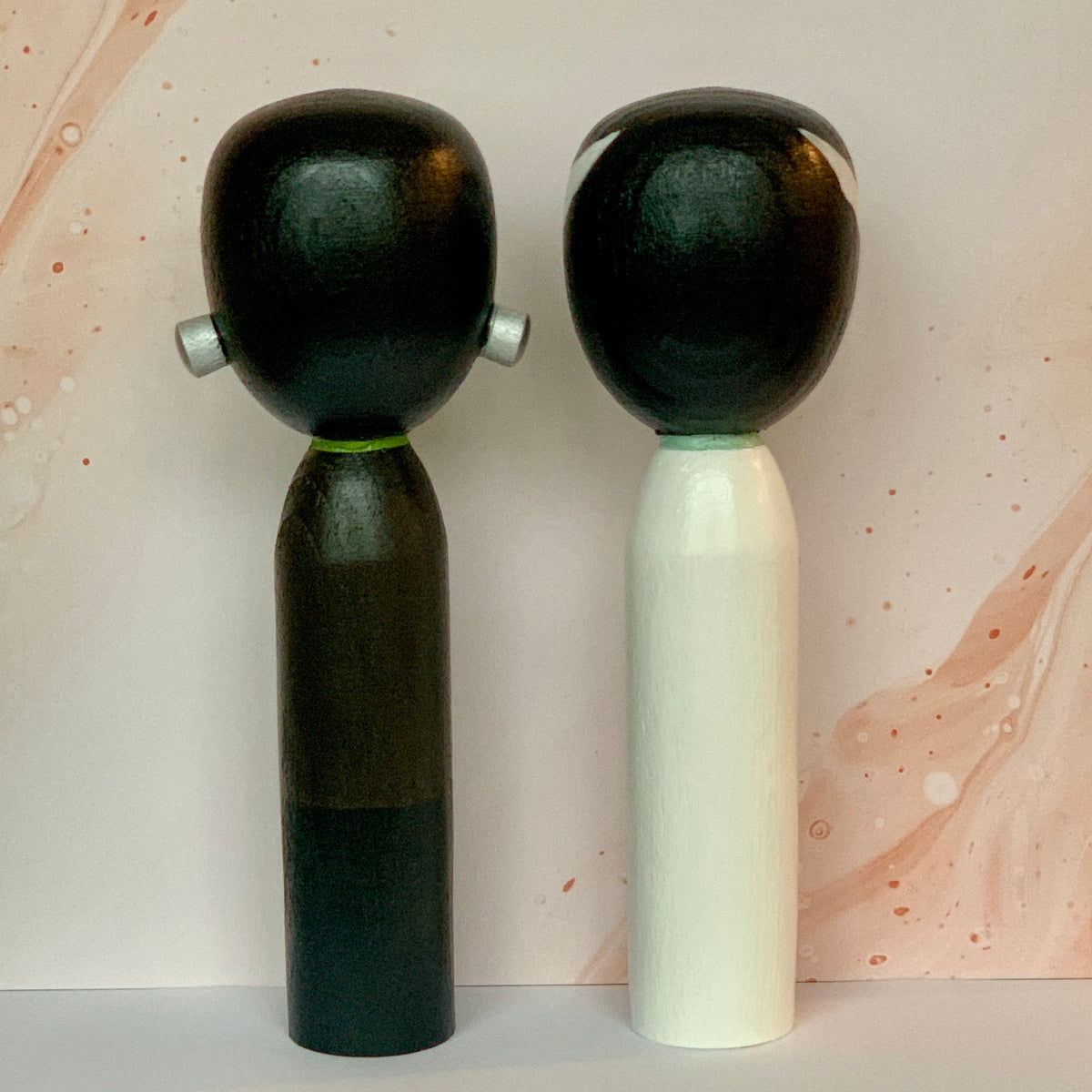 Kokeshi Doll Set - Frankenstein & The Bride of Frankenstein