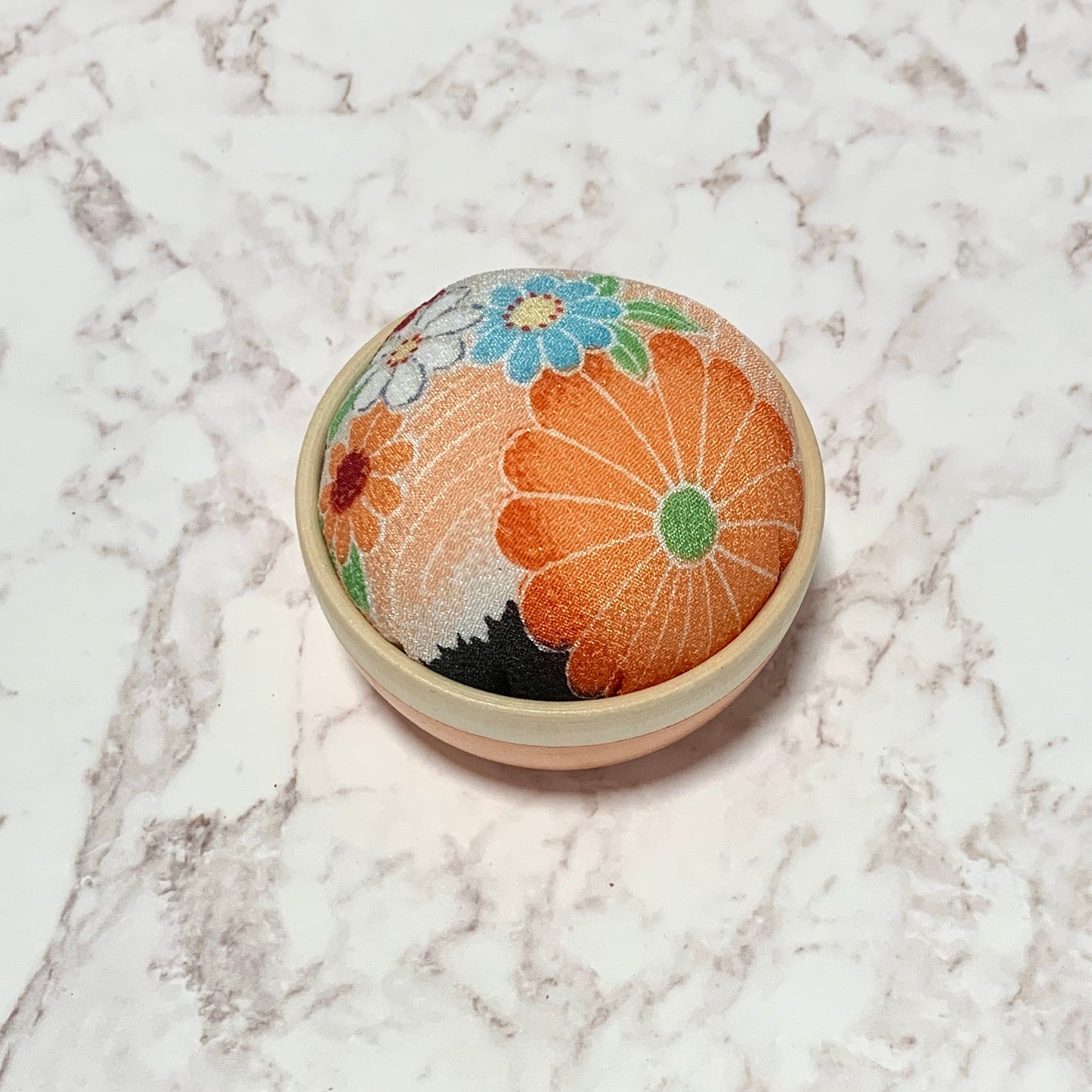 Pin Cushion Bowl - Orange Pearl