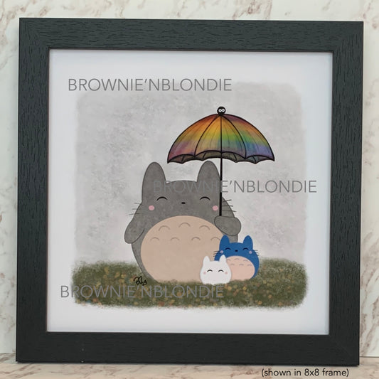 Framed Art Print - Under the Rainbow Umbrella