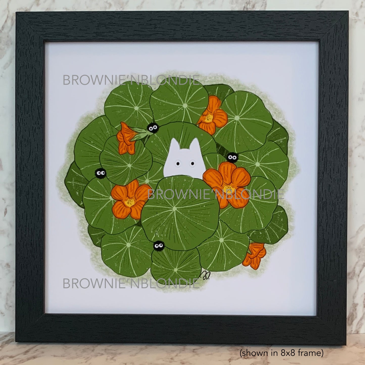 Framed Art Print - With Nasturtium