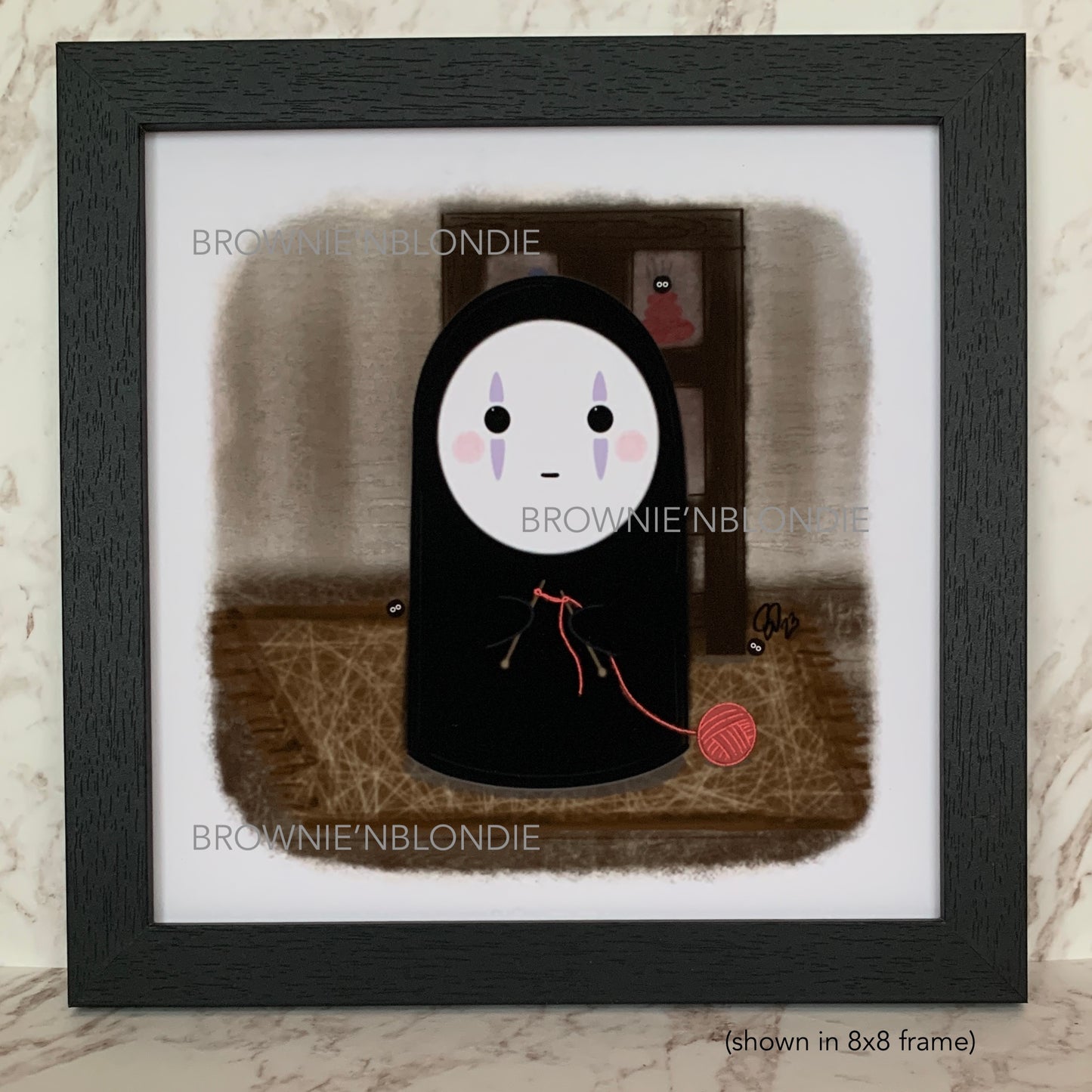 Framed Art Print - Knitting with Love