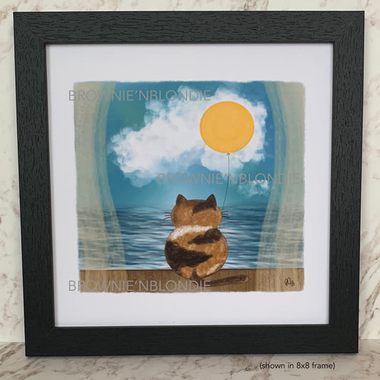 Framed Art Print -  Serendipity Cat