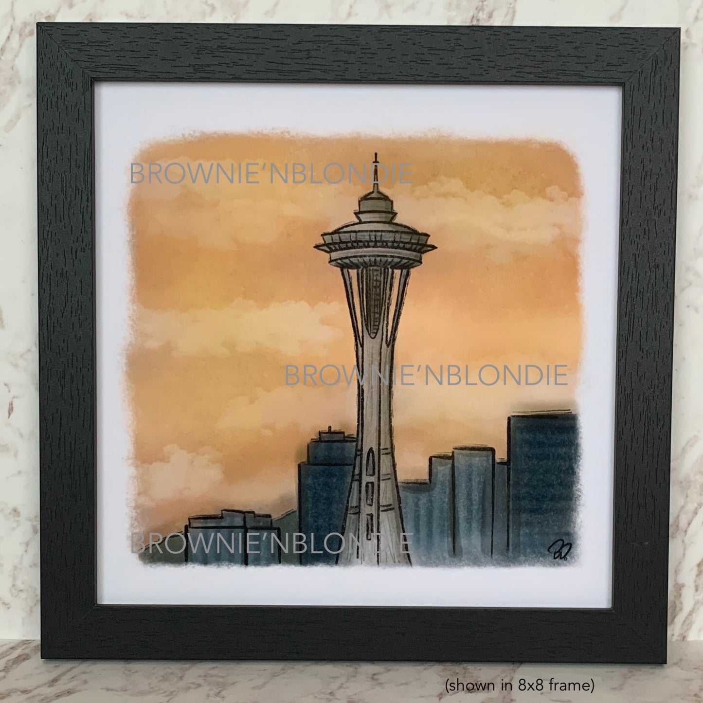 Framed Art Print -  Seattle Sunset