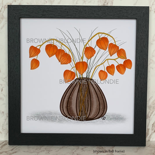 Framed Art Print -  Chinese Lantern Plant