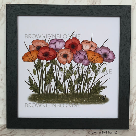 Framed Art Print -  Poppies