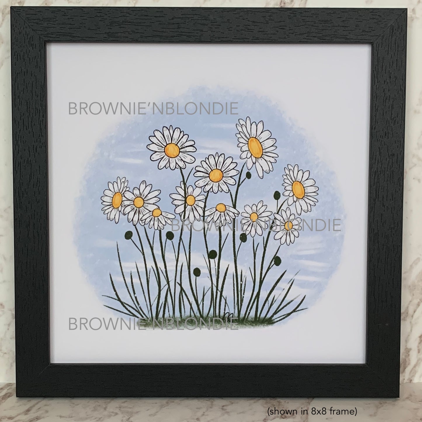 Framed Art Print -  Daisies