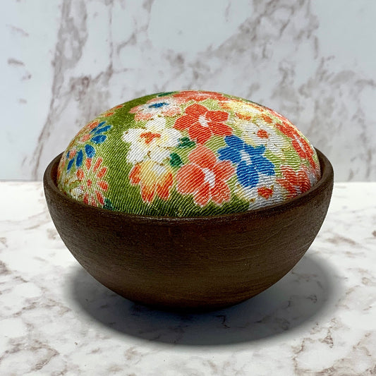 Pin Cushion Large Bowl - Green Floral